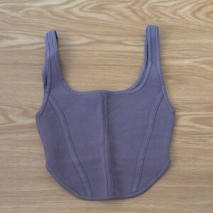 Aritzia Babaton Sculpt Knit Bustier Tank in Mauve Size S